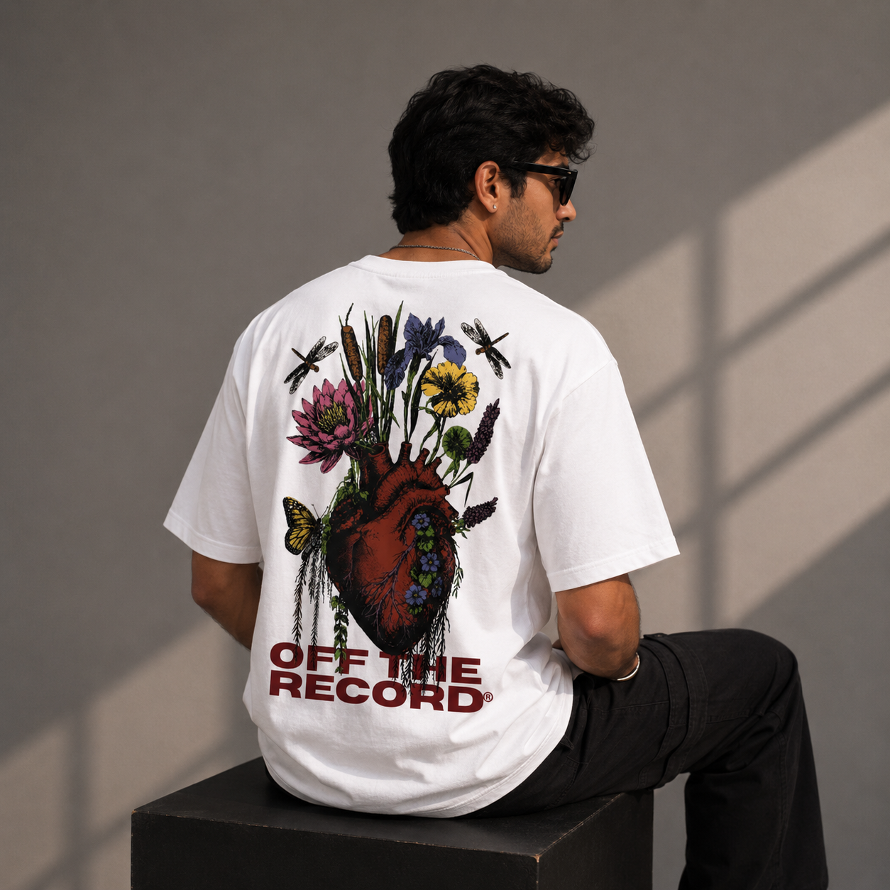 Blooming Heart Oversized Graphic T-Shirt