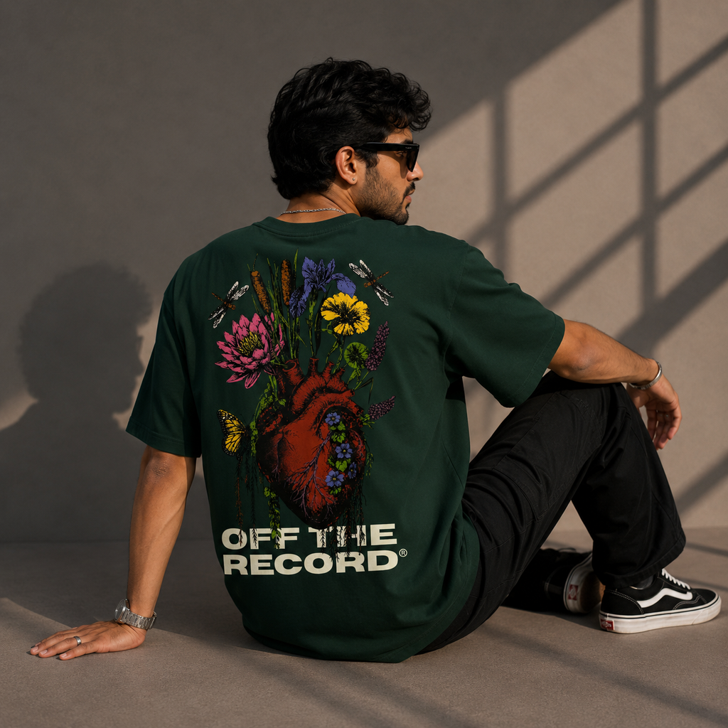 Blooming Heart Oversized Graphic T-Shirt