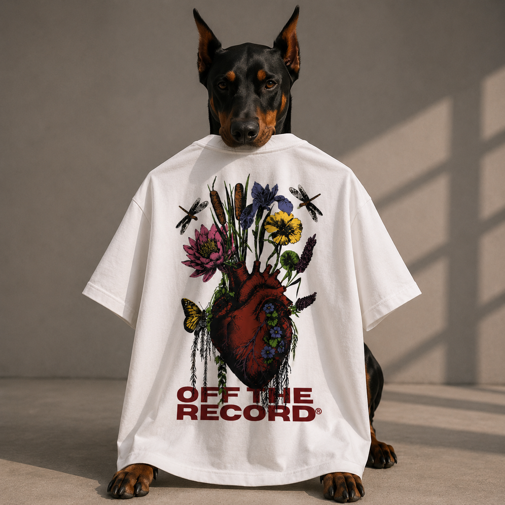 Blooming Heart Oversized Graphic T-Shirt