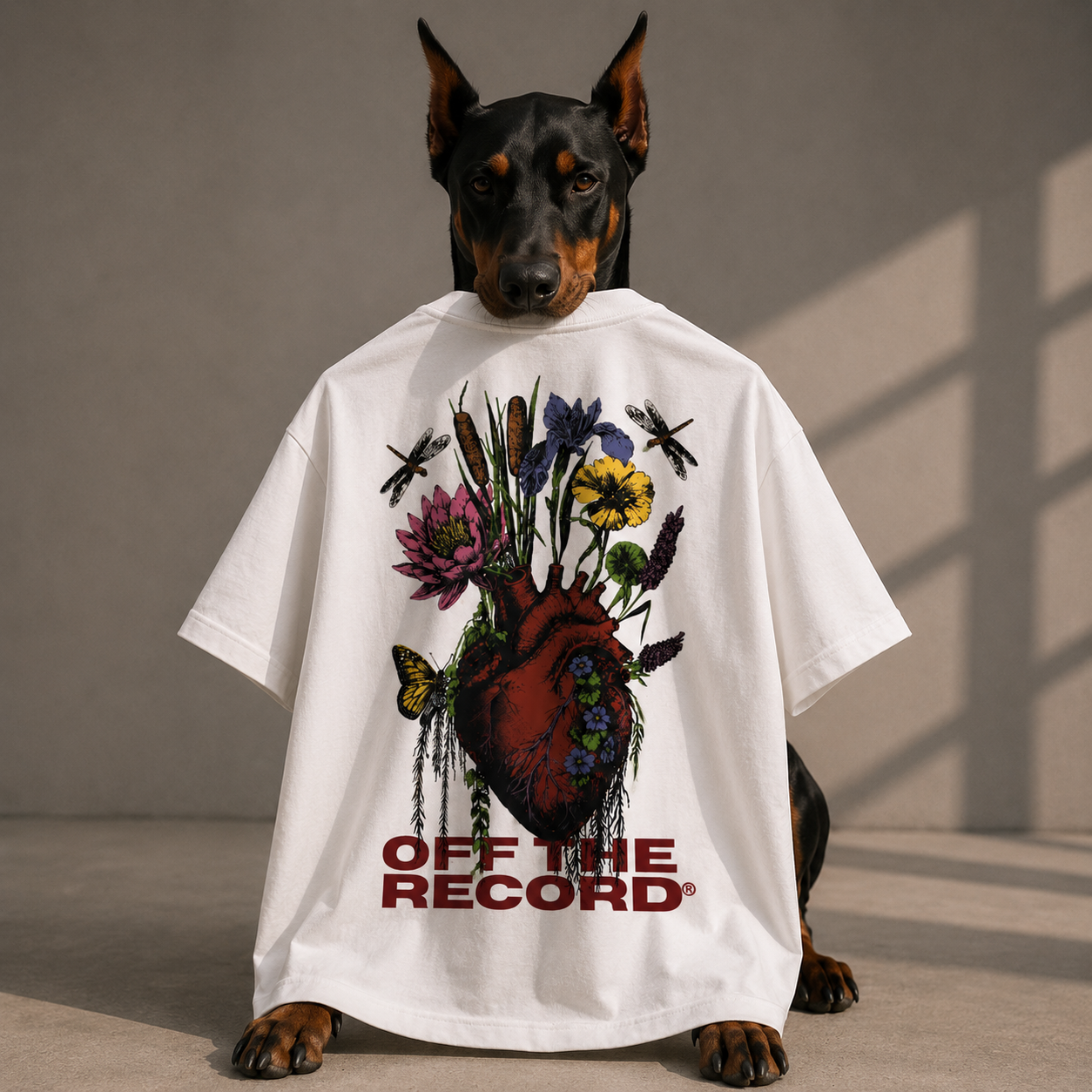 Blooming Heart Oversized Graphic T-Shirt