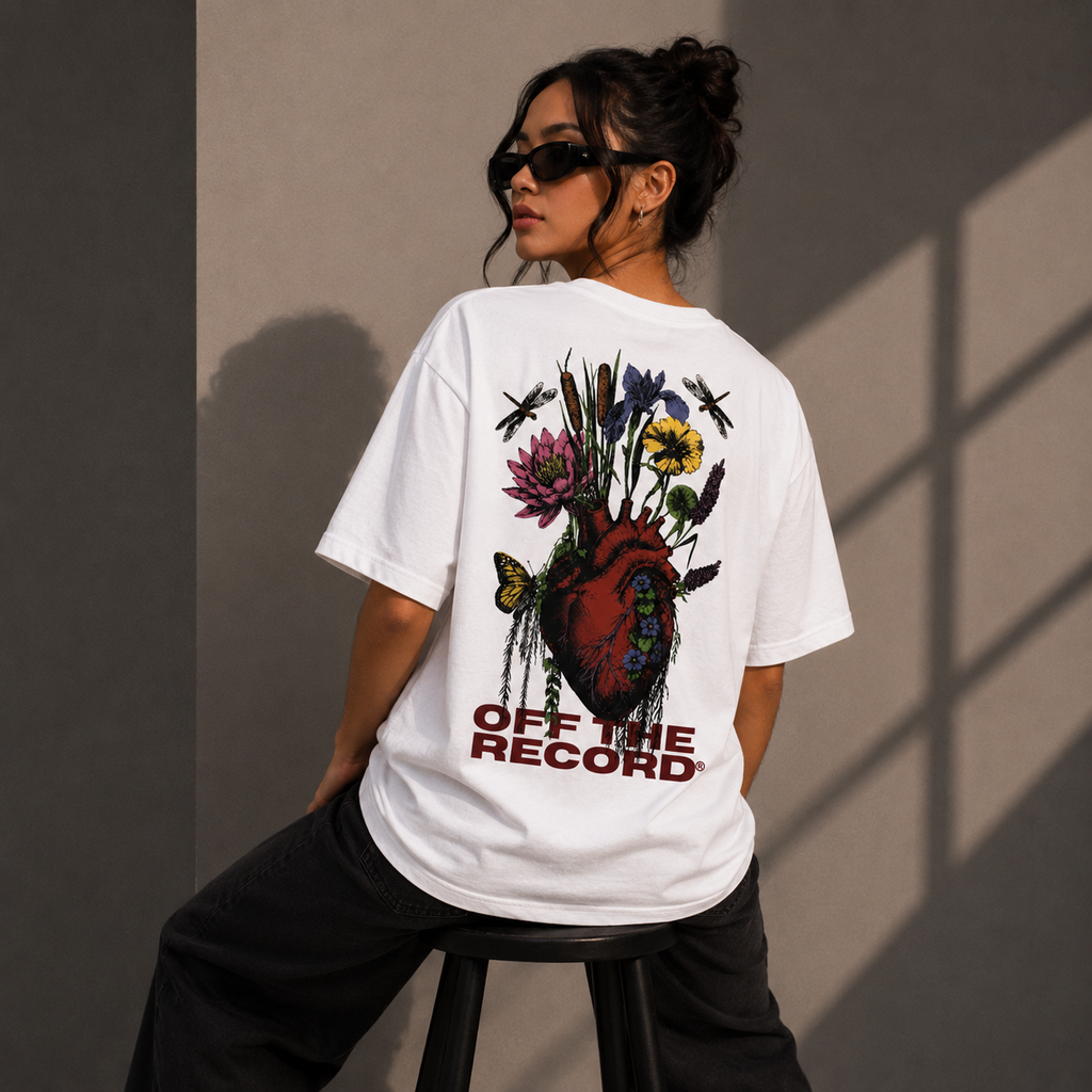 Blooming Heart Oversized Graphic T-Shirt