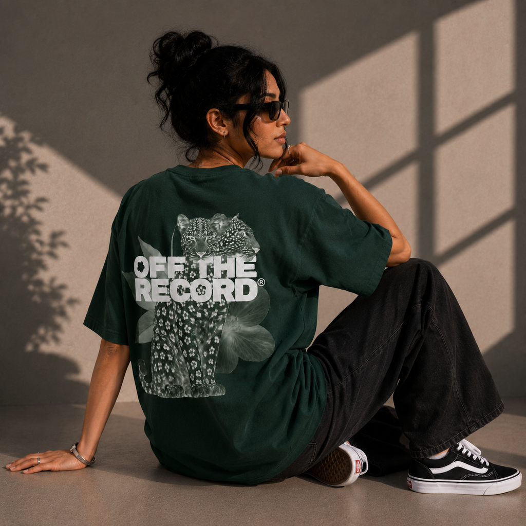 OFF THE RECORD® Cheery Cheetah Oversized T-Shirt.