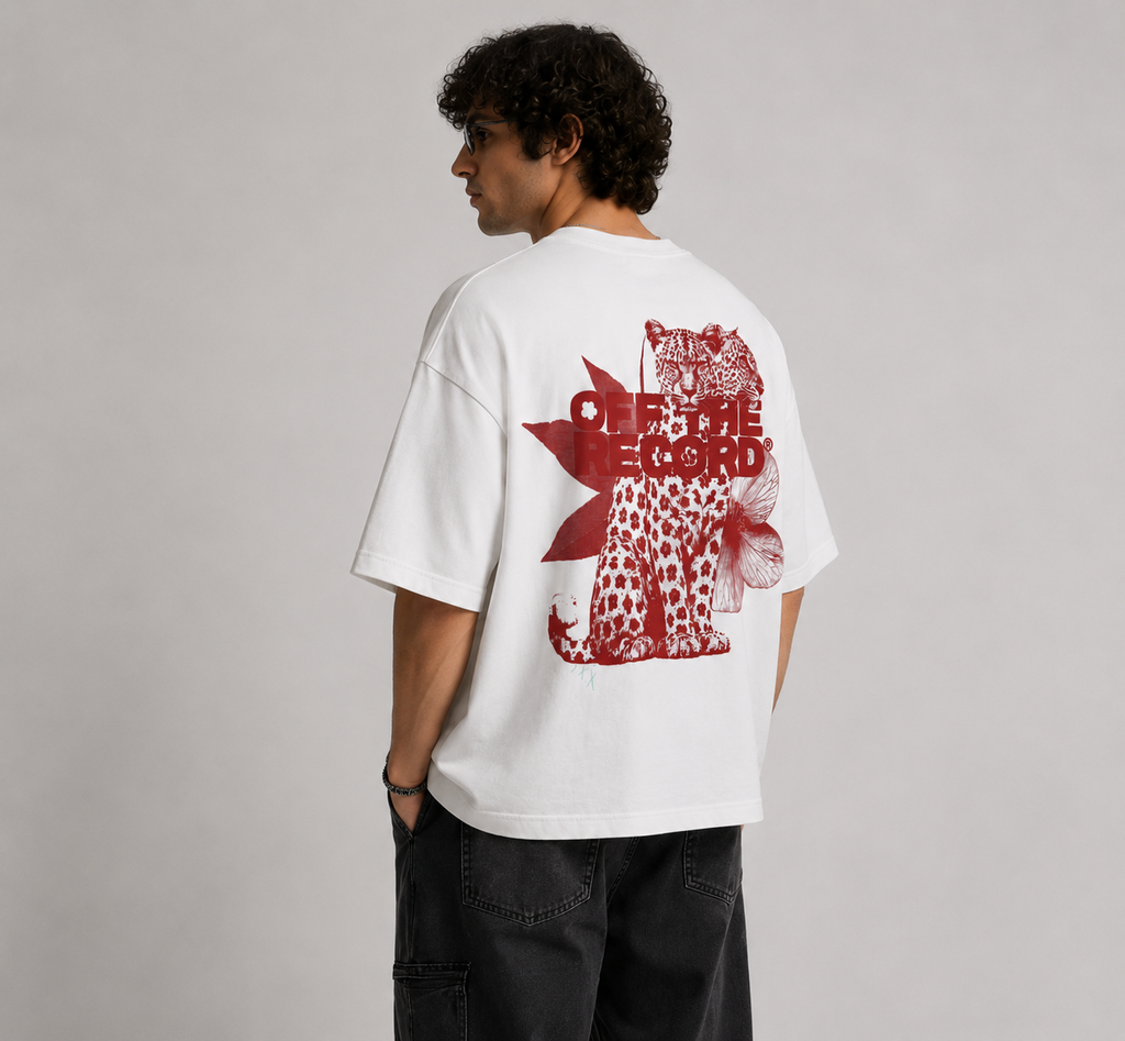 OFF THE RECORD® Cheery Cheetah Oversized T-Shirt.